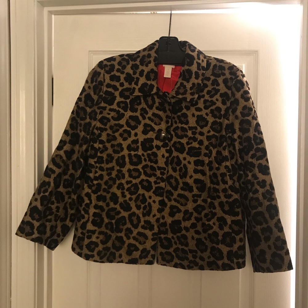 NWT Chico’s  Animal Jaquard Swing Jacket size 1
